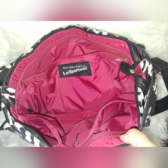 L.A.M.B. x LeSportsac Messenger Bag • Gothic Text Print • Multi‑Pocket Crossbody - Picture 11 of 16